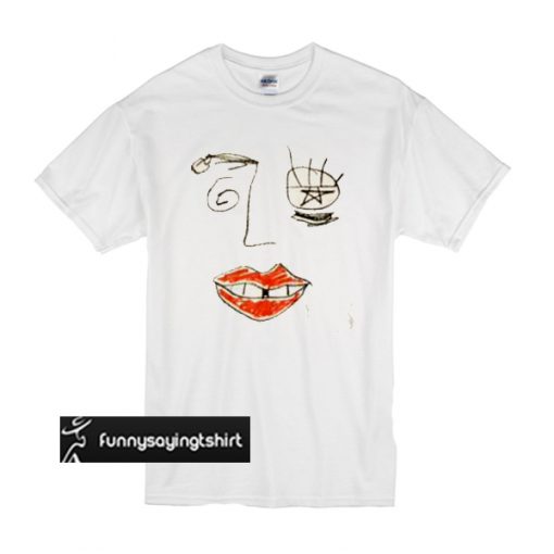 Drawn face t shirt