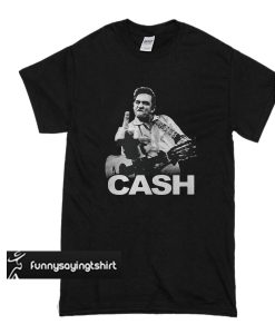 Johnny Cash Middle Finger Guitar t shirt
