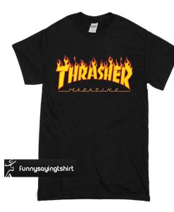 Thrasher Skateboard Skate Mag Flame Logo t shirt