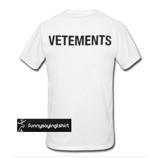 vetements t shirt back