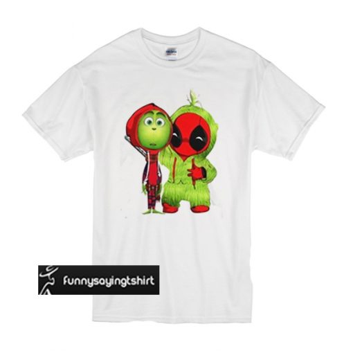 Baby Deadpool and Baby Grinch Christmas t shirt