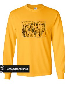Cactus Print Gold Yellow sweatshirt