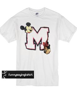 mickey mouse and minni mouse logo t shirt