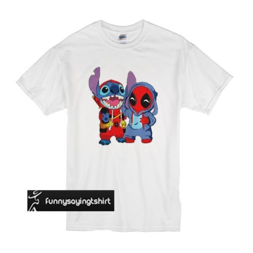 Deadpool and Stitch t shirt