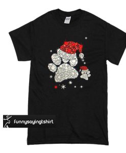 Dog Footprint Santa Hat t shirt