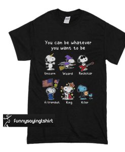 Snoopy you can be whatever you want to be unicorn wizard t shirt