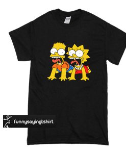 bart and lisa simpson scream t shirt