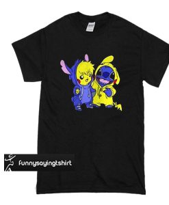 Pokemon and Stitch t shirt