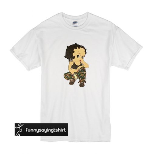 Betty Boop Soldier camo t shirt