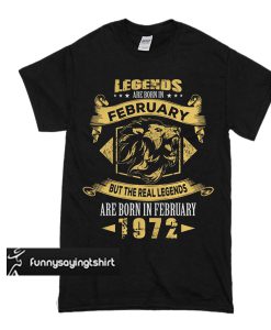 Birthday Vintage Gift February 1972 T Shirt