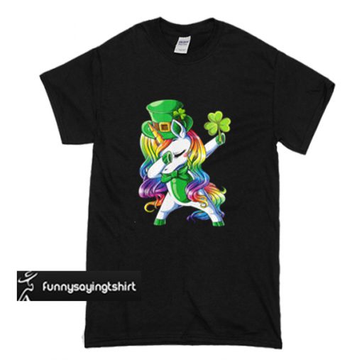 LGBT Dabbing Leprecorn Irish Unicorn t shirt