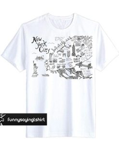 New York City Map Illustration and Wall Decal t shirt