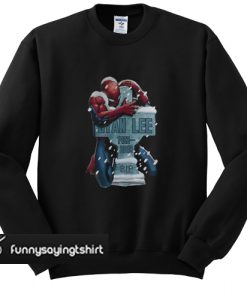 Spider Man hug Stan Lee sweatshirt