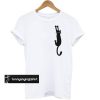 Black Cat Holding On t shirt