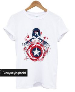 Fashion Marvel Print Captain America t shirt