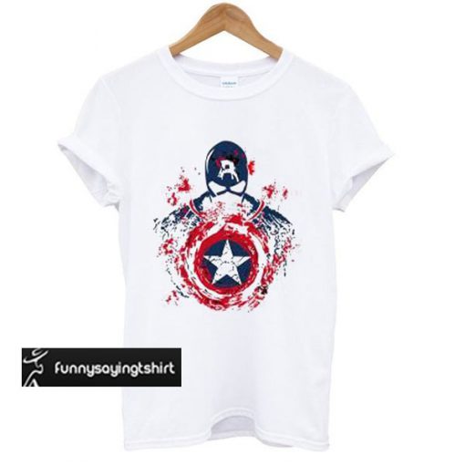 Fashion Marvel Print Captain America t shirt