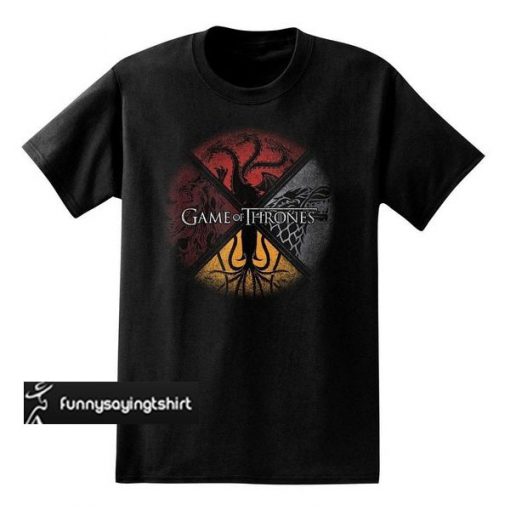 Game of Thrones Four Houses Circle Adult t shirt