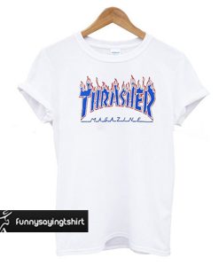 Thrasher red flame blue font T-shirt