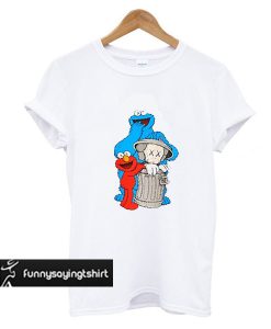 Uniqlo White Kaws X Sesame Street Graphic t shirt