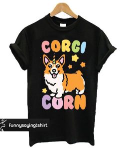 CorgiCorn Unciorn Corgi White Print t shirt