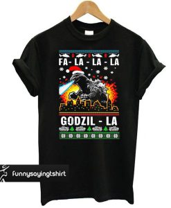 Fa La La La Godzilla ugly Christmas t shirt