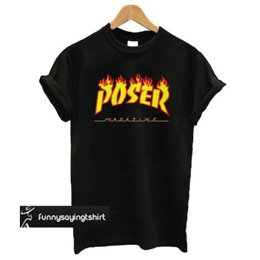 Poser Font Thrasher t shirt