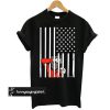 Camp American Flag Black Anti War Political t shirt