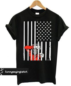 Camp American Flag Black Anti War Political t shirt