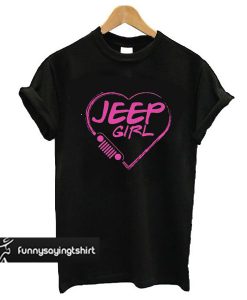 Jeep girl Pink heart lovely t shirt