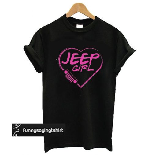 Jeep girl Pink heart lovely t shirt