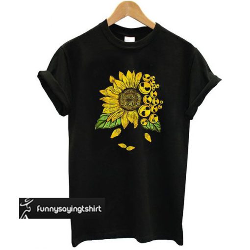 Jack Skellington Sunflower You Are My Sunshine t shirt