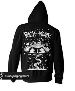 Rick and Morty Spaceship Adult Zip-Up back hoodie