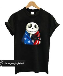 Jack Skellington American Flag t shirt