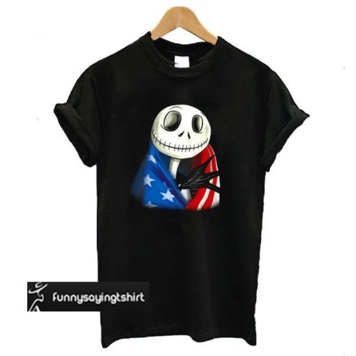 Jack Skellington American Flag t shirt