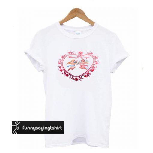 Love cupid print angel t shirt