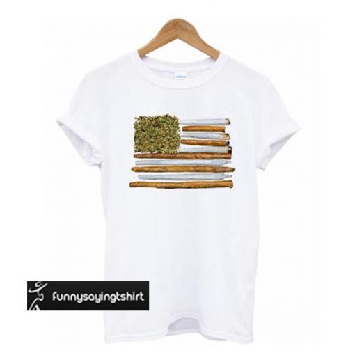 American Flag Weed t shirt