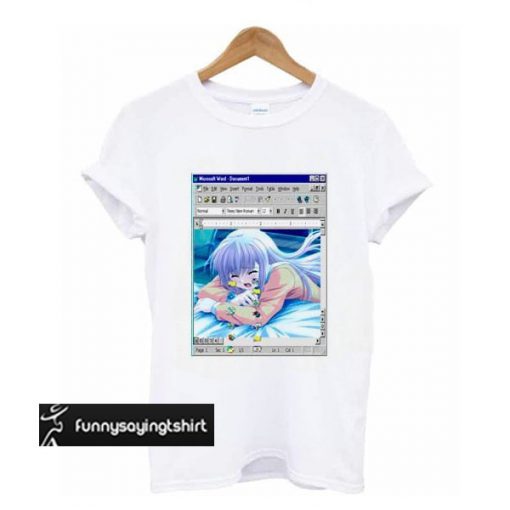 Anime Tears Crying Girls Print t shirt