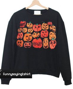 Halloween pumpkin black orange sweatshirt