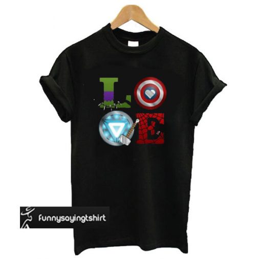 Love Avenger Heroes t shirt