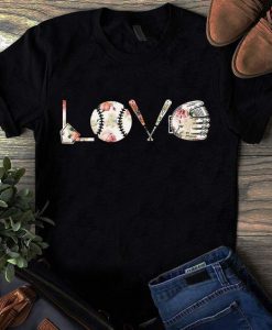 Love baseball Print t shirt