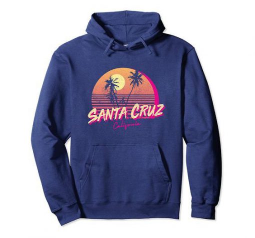Retro Santa Beach Sunset hoodie