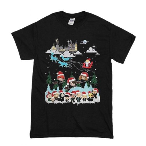 Christmas In Hogwarts Chibi Harry Potter Version t shirt