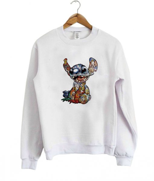 Disney Characters inside Stitch sweatshirt