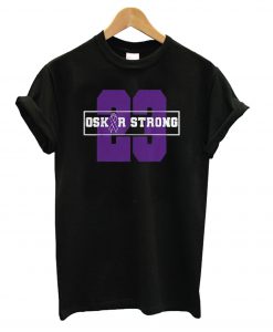 Hot 23 Purple Ribbon Oskar Strong Fight Against Cancer t shirt