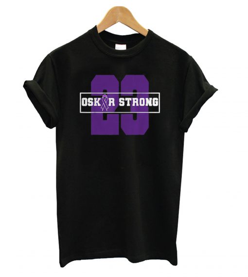 Hot 23 Purple Ribbon Oskar Strong Fight Against Cancer t shirt