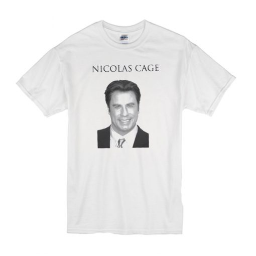 John Travolta Parody Nicolas Cage t shirt