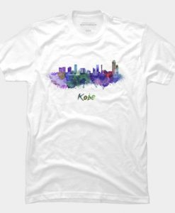 Kobe Skyline in Watercolor t shirt