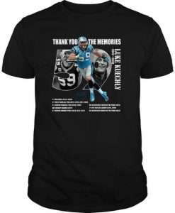 Thank You For The Memories 59 Luke Kuechly Signature t shirt