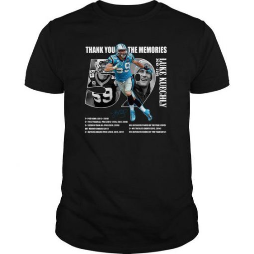 Thank You For The Memories 59 Luke Kuechly Signature t shirt