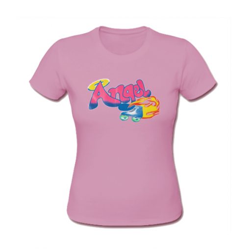 Angel Letter Print Pink t shirt